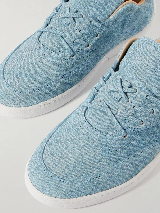 Gabriela Hearst - Ohio Printed Suede Sneakers - Blue - Image 4