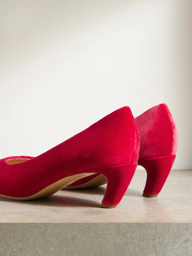 Gabriela Hearst - Peggy Velvet Pumps - Red - Image 3