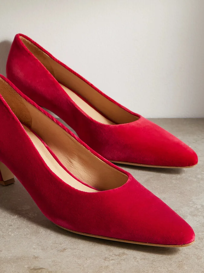 Gabriela Hearst - Peggy Velvet Pumps - Red - Image 4