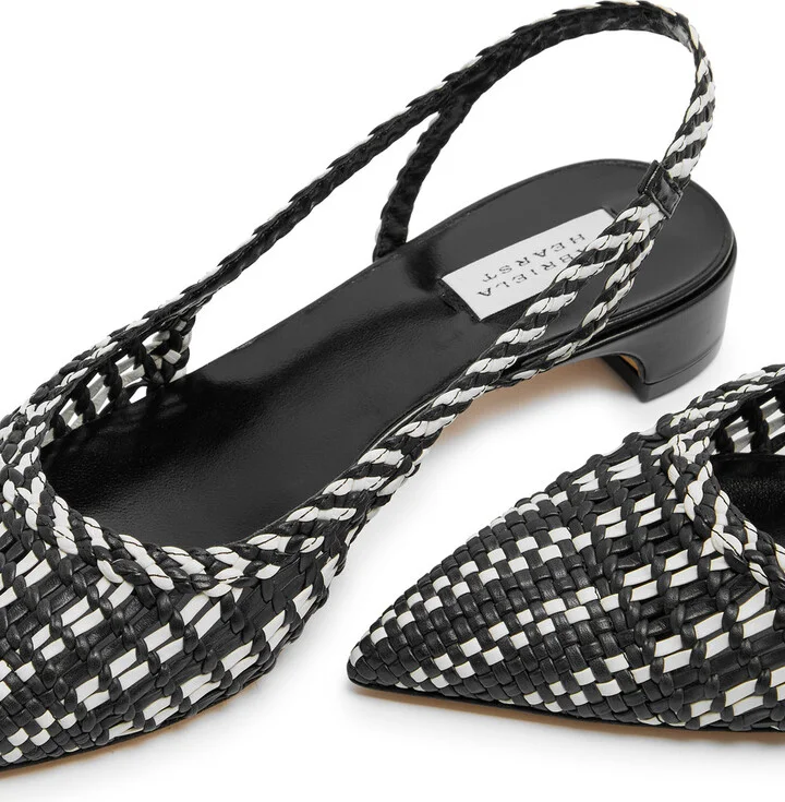 Gabriela Hearst Perro 25 Woven Leather Slingback Pumps - Image 3