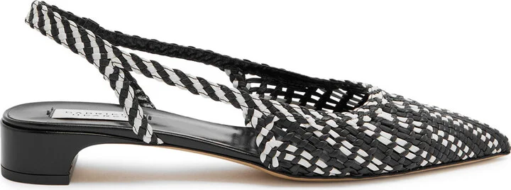 Gabriela Hearst Perro 25 Woven Leather Slingback Pumps