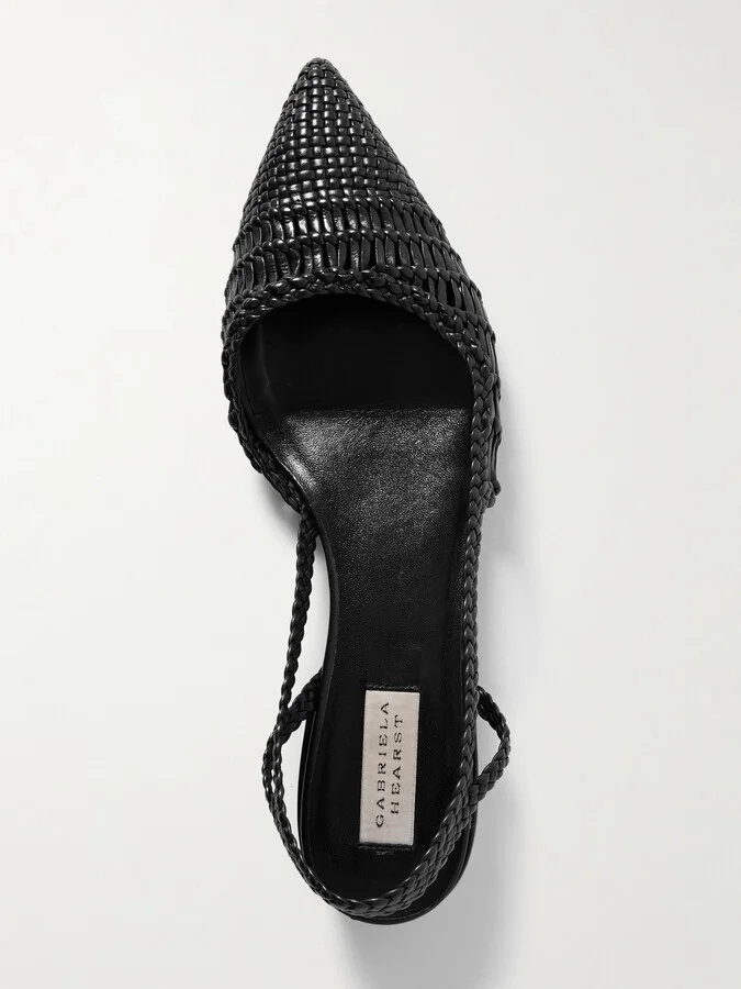 Gabriela Hearst - Perro Woven Leather Slingback Pumps - Black - Image 5