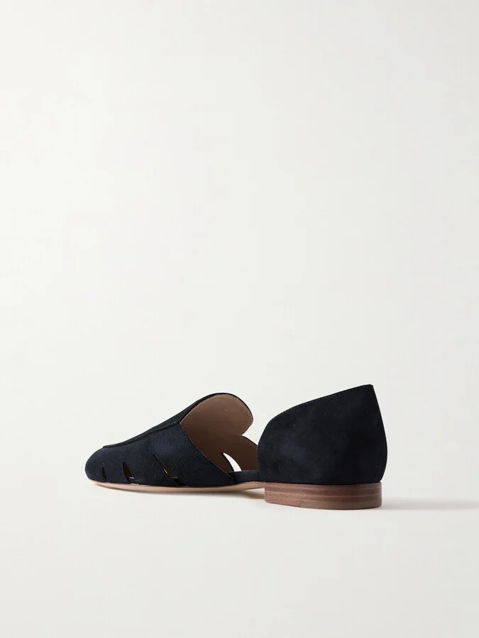Gabriela Hearst - Rory Cutout Suede Flats - Blue - Image 3