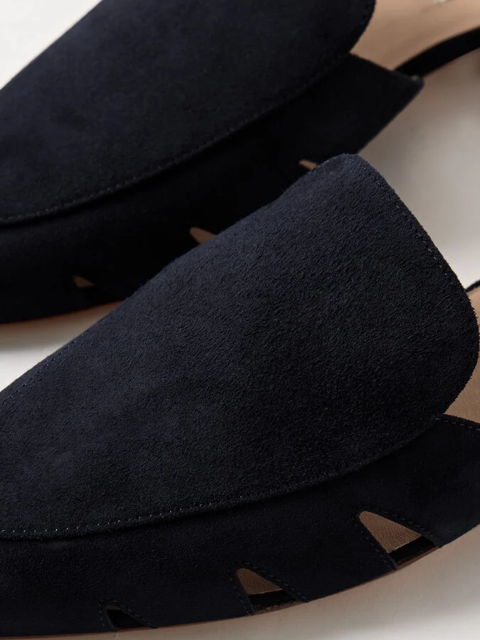 Gabriela Hearst - Rory Cutout Suede Flats - Blue - Image 4