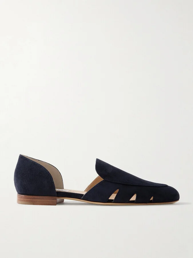 Gabriela Hearst - Rory Cutout Suede Flats - Blue