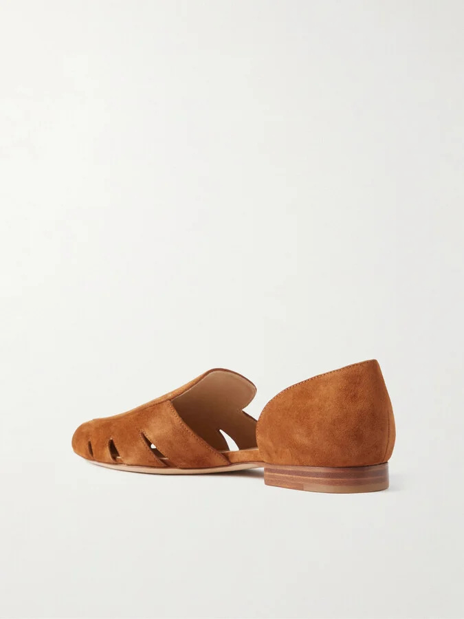 Gabriela Hearst - Rory Cutout Suede Flats - Brown - Image 3