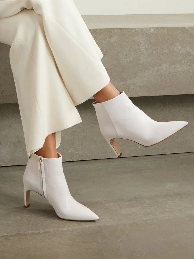 Gabriela Hearst - Sanson Leather Ankle Boots - White - Image 2