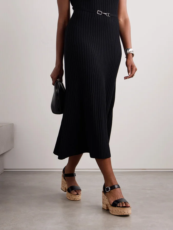 Gabriela Hearst - Sardis Leather Platform Sandals - Black - Image 2