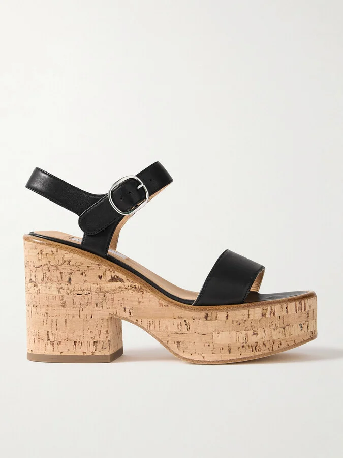 Gabriela Hearst - Sardis Leather Platform Sandals - Black