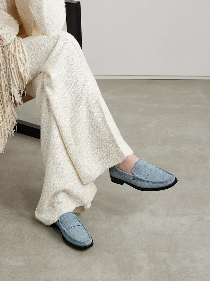 Gabriela Hearst - Seren Printed Suede Loafers - Blue - Image 2