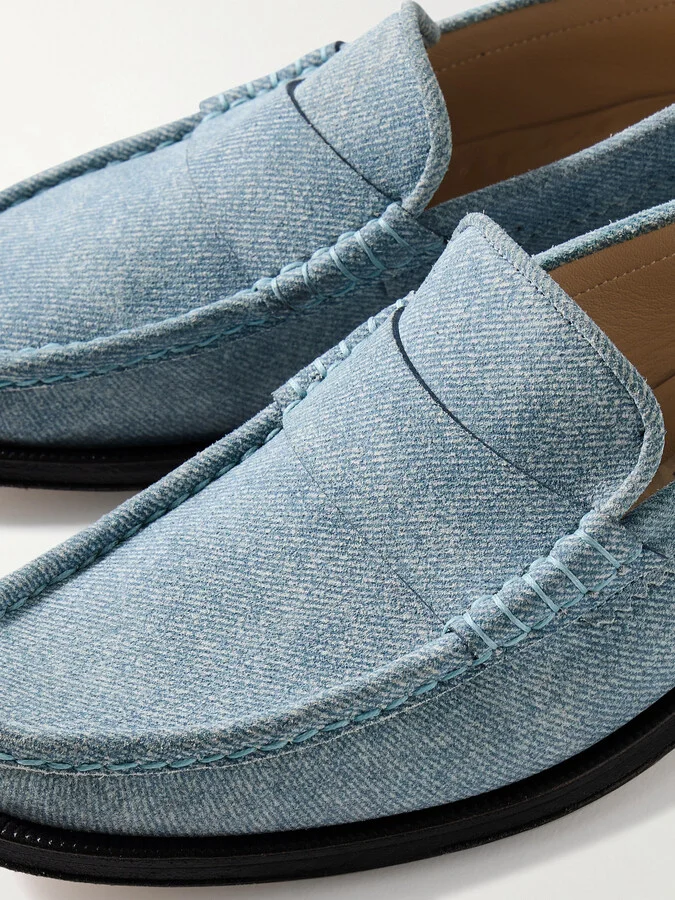 Gabriela Hearst - Seren Printed Suede Loafers - Blue - Image 4