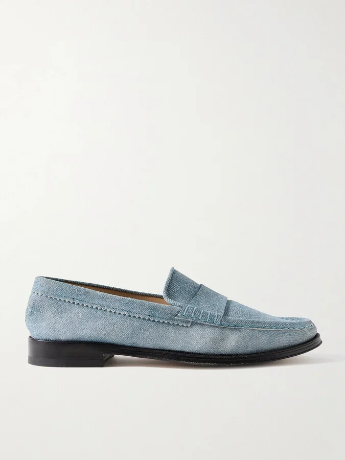 Gabriela Hearst - Seren Printed Suede Loafers - Blue