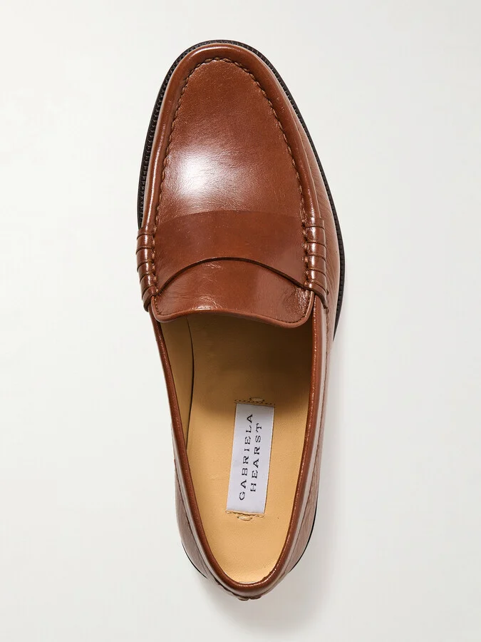 Gabriela Hearst - Seren Quartz-embellished Leather Loafers - Brown - Image 5