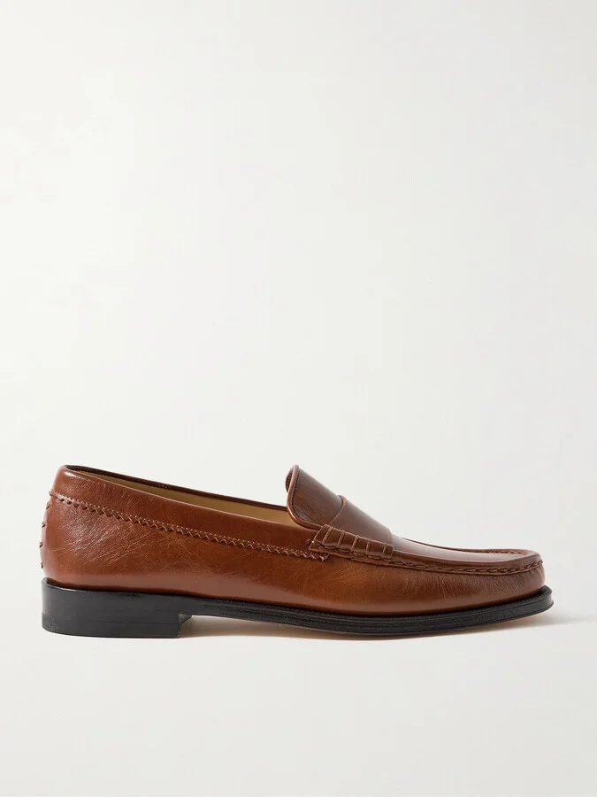 Gabriela Hearst - Seren Quartz-embellished Leather Loafers - Brown