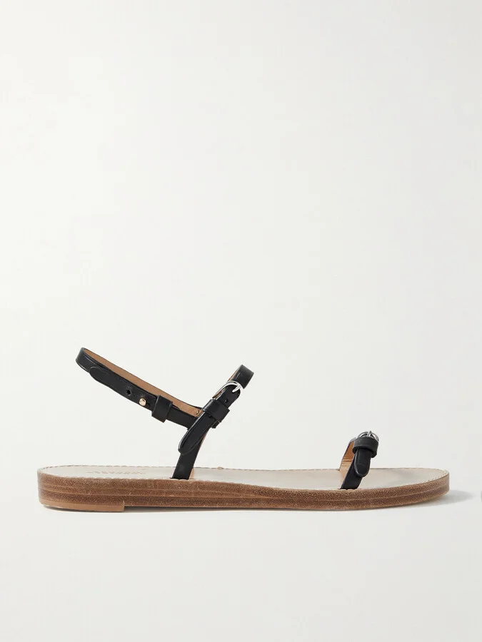 Gabriela Hearst - Steward Leather Slingback Sandals - Black
