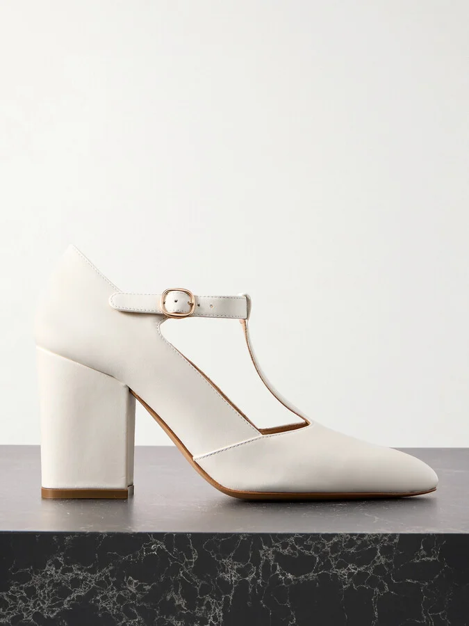 Gabriela Hearst - Triana Leather Mary Jane Pumps - Cream