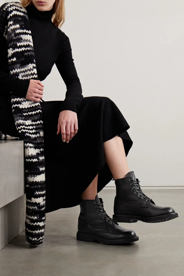 Gabriela Hearst - + Tricker’s Camilla Textured-leather Ankle Boots - Black - Image 2