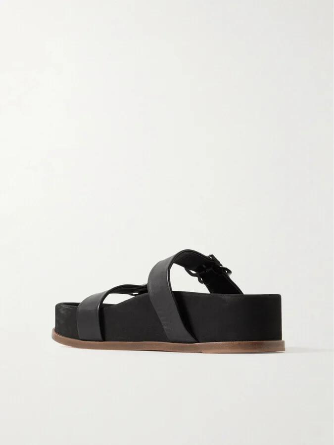 Gabriela Hearst - Wren Leather Platform Slides - Black - Image 3