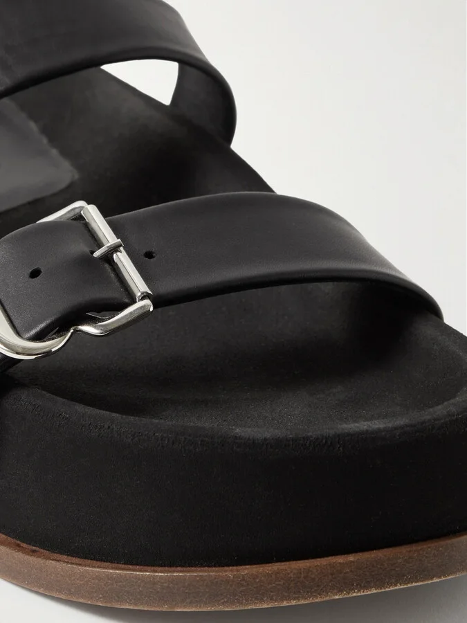 Gabriela Hearst - Wren Leather Platform Slides - Black - Image 4