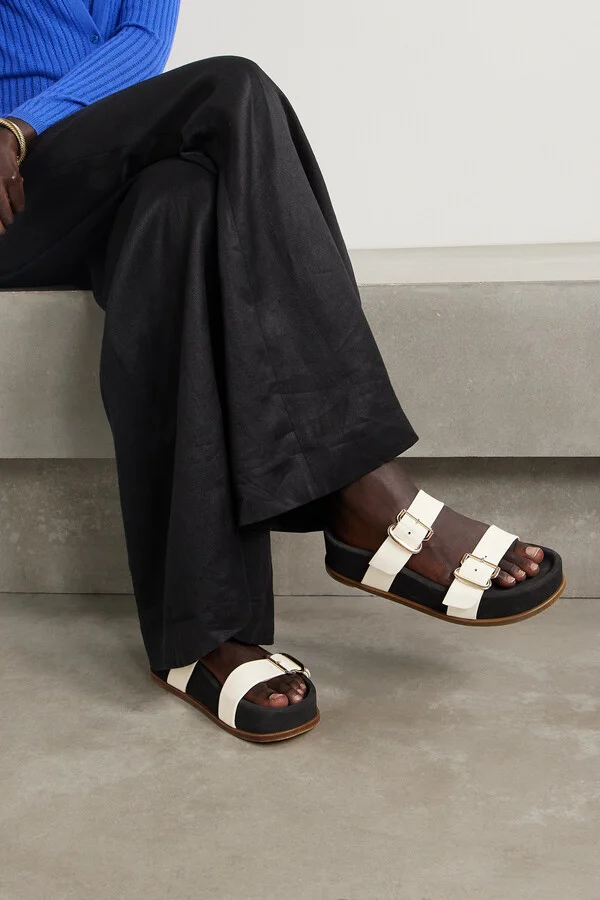 Gabriela Hearst - Wren Leather Platform Slides - Ivory - Image 2