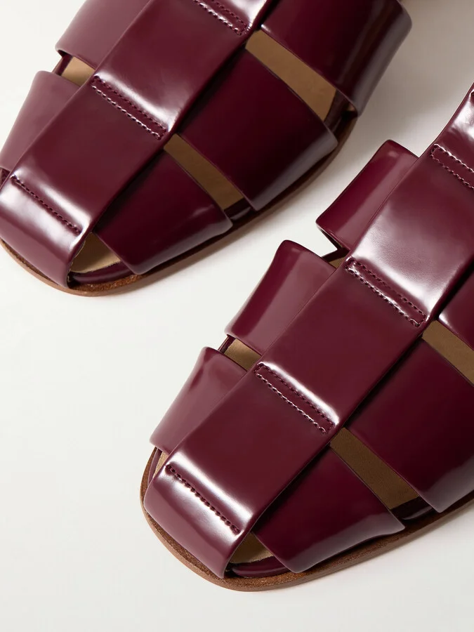 Gabriela Hearst - Zoey Patent-leather Sandals - Burgundy - Image 4