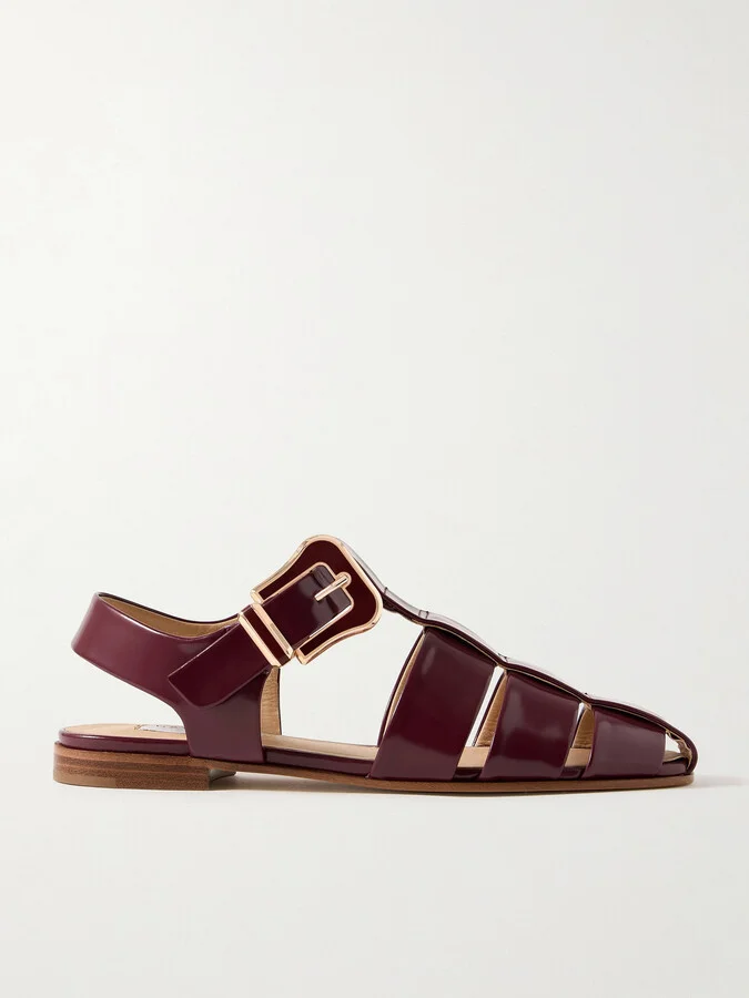 Gabriela Hearst - Zoey Patent-leather Sandals - Burgundy