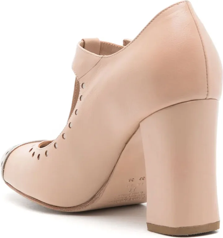 Gabrielle 75mm perforated leather pumps - Image 3