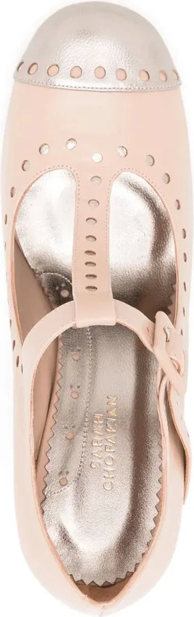 Gabrielle 75mm perforated leather pumps - Image 4