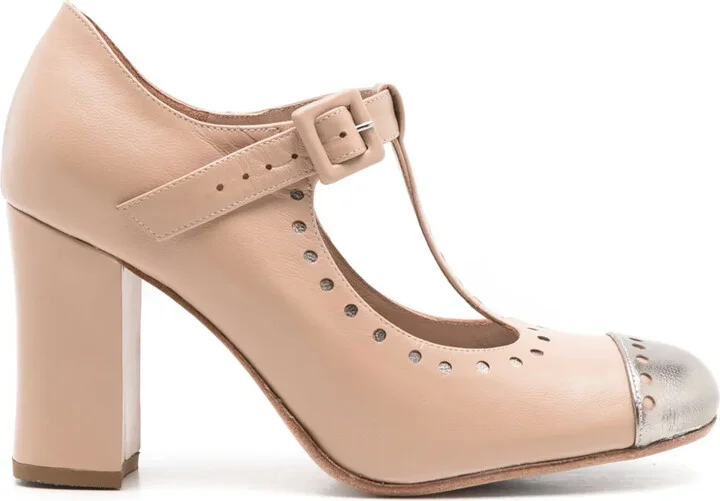 Gabrielle 75mm perforated leather pumps