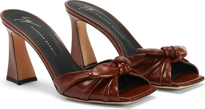 Gabriiela 85mm bow-detail leather mules - Image 2