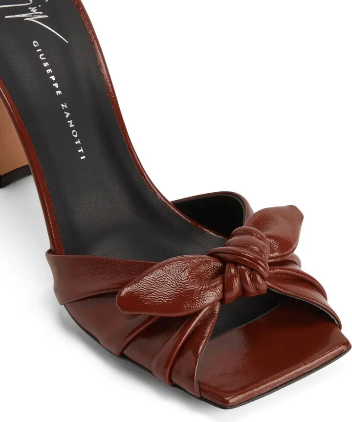 Gabriiela 85mm bow-detail leather mules - Image 4