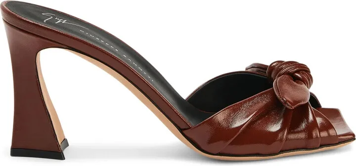 Gabriiela 85mm bow-detail leather mules