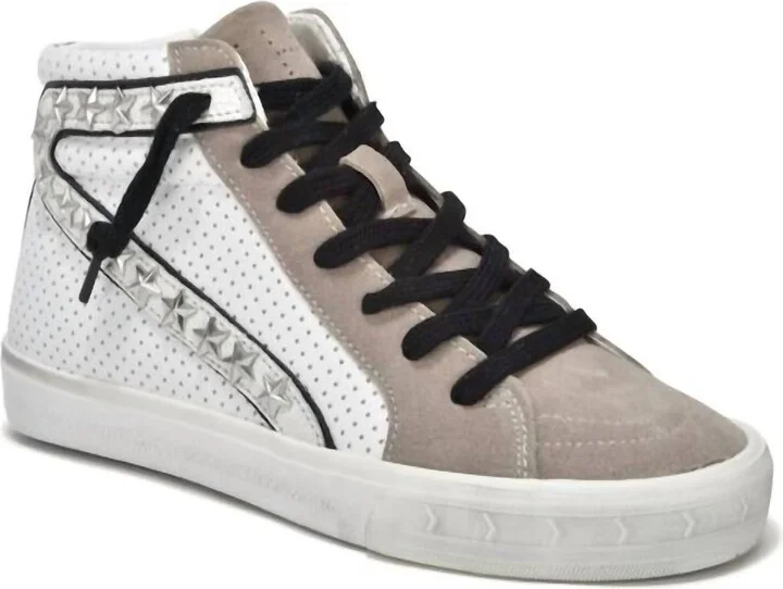 Gadol High Top In White/taupe Multi
