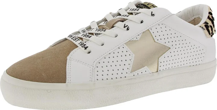 Gadol Womens Leather Metallic Casual and Fashion Sneakers
