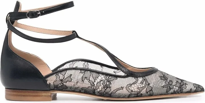 Gae floral-lace ballerina shoes