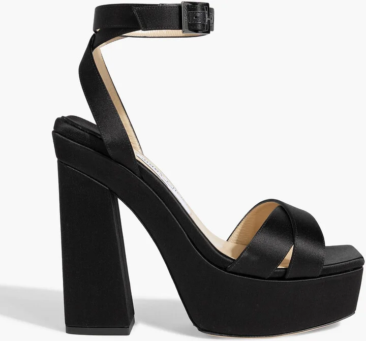 Gaia 140 satin platform sandals