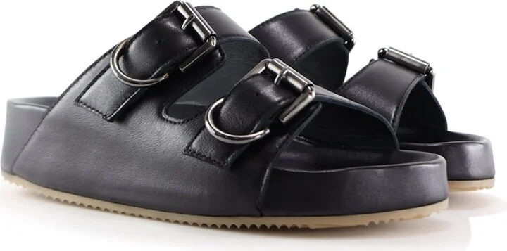 Gaïa Sandals, Black Leather - Image 3