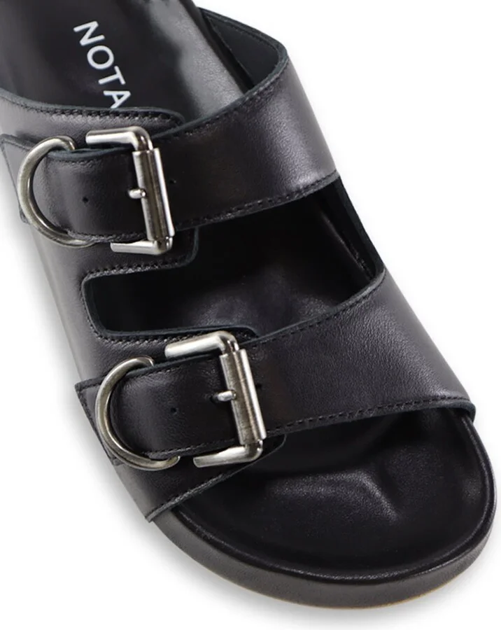 Gaïa Sandals, Black Leather - Image 6