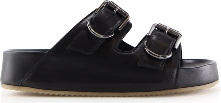 Gaïa Sandals, Black Leather