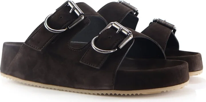 Gaïa Sandals, Dark Brown Suede - Image 4