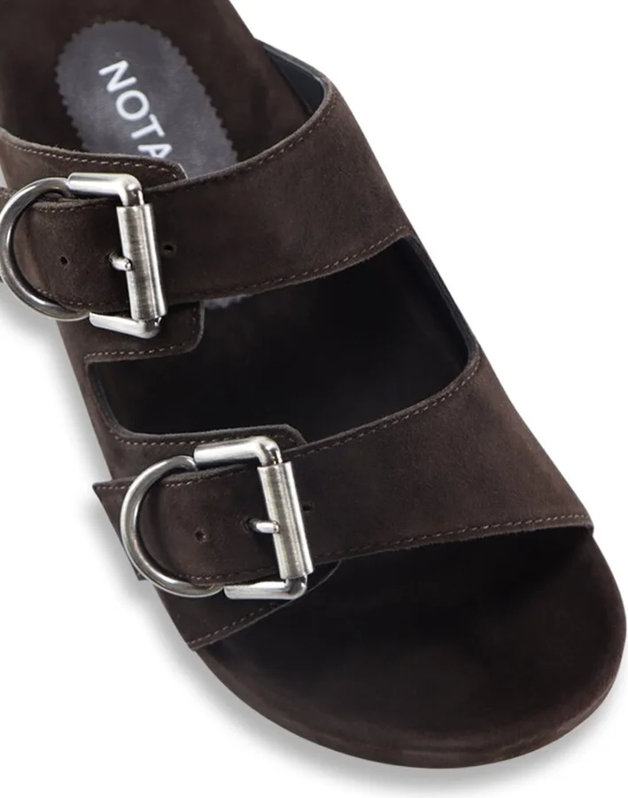 Gaïa Sandals, Dark Brown Suede - Image 6