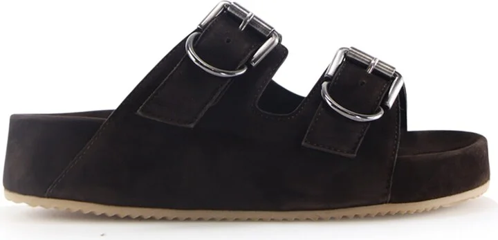 Gaïa Sandals, Dark Brown Suede