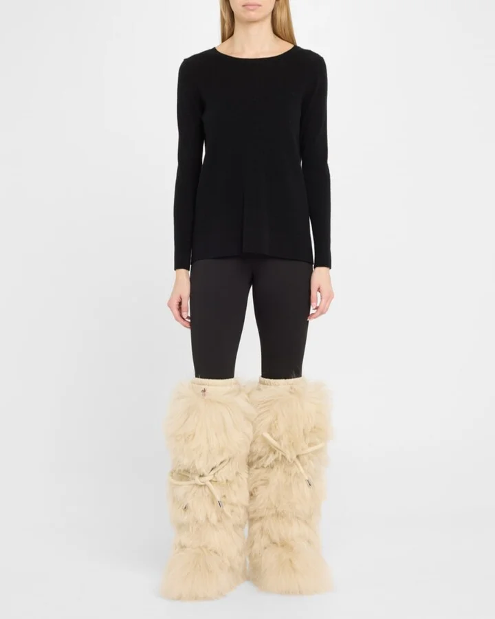 Gaia Shaggy Shearling Tall Snow Boots - Image 4