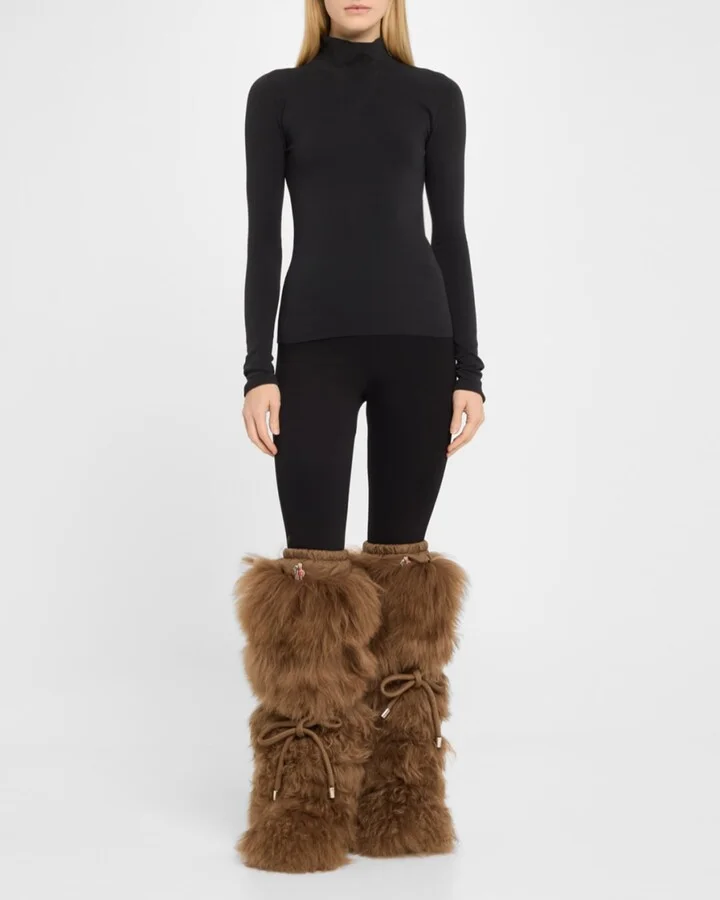 Gaia Shaggy Shearling Tall Snow Boots - Image 7