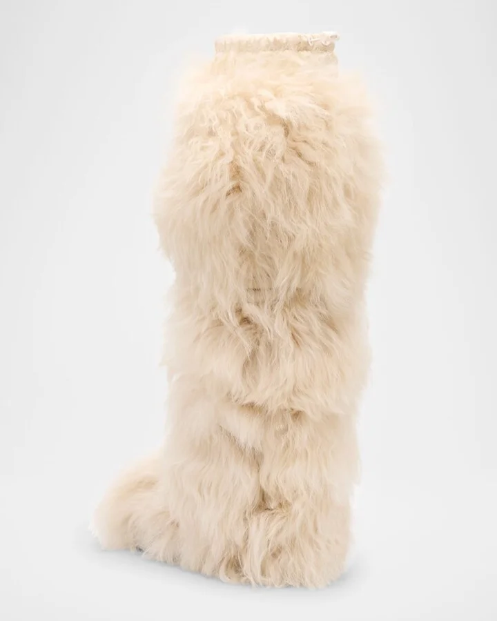 Gaia Shaggy Shearling Tall Snow Boots - Image 8
