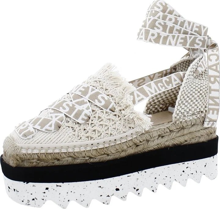 Gaia Womens Woven Ankle Strap Slingback Sandals