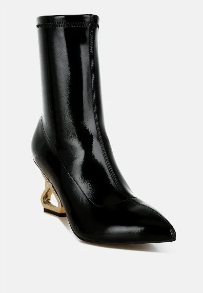 Gaias Fantasy Heel Patent Faux Leather Boots Women - Image 2