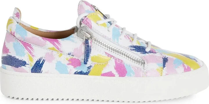 Gail brushstrokes-print low-top sneakers