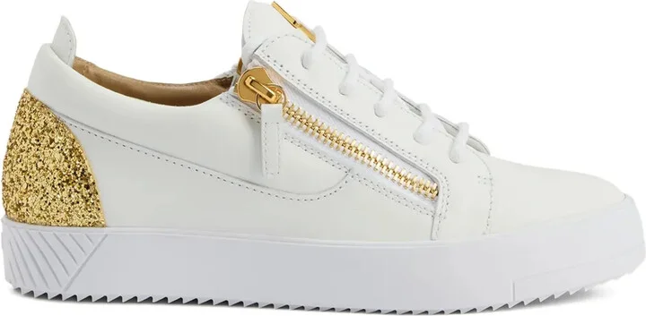 Gail glitter-panel zip-detail sneakers