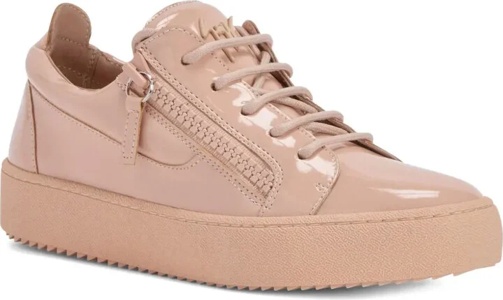 Gail patent-leather zip-detail sneakers - Image 2
